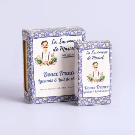 La-savonnerie-de-Marcel-Savonnerie-artisanale-Savons-saponifies-a-froid-bio-Douce-France-format-140-grammes-et-format-mini