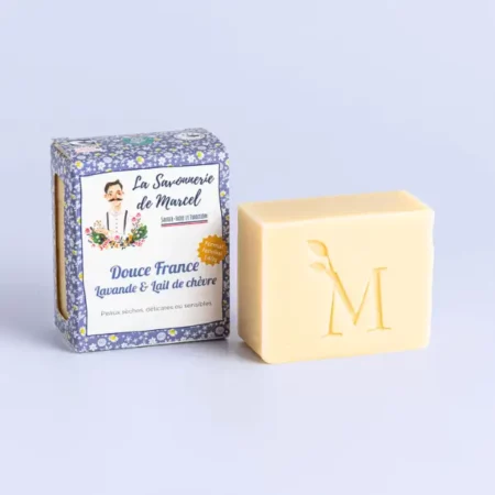 La-savonnerie-de-Marcel-Savonnerie-artisanale-Savons-saponifies-a-froid-bio-Douce-France-Lait-de-chèvre-Lavande-Duo